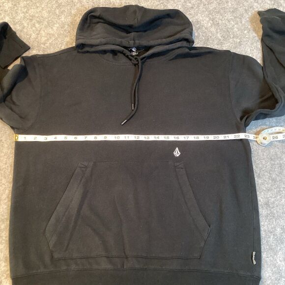 Volcom Mens D.I Shred Fleece Pullover Hoodie Size M Black Kangaroo Pocket Jersey - Picture 9 of 16
